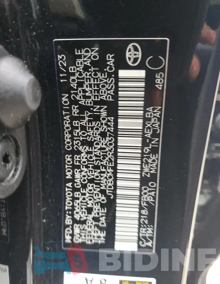 JTDBCMFE2R3037444 Photo# 12