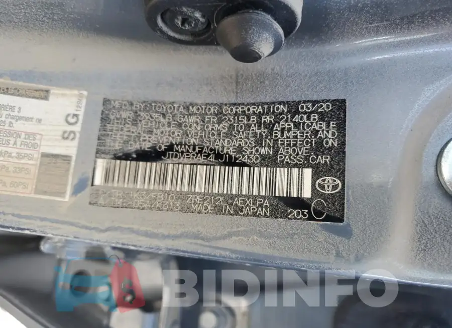 JTDVPRAE4LJ112430 Photo# 14