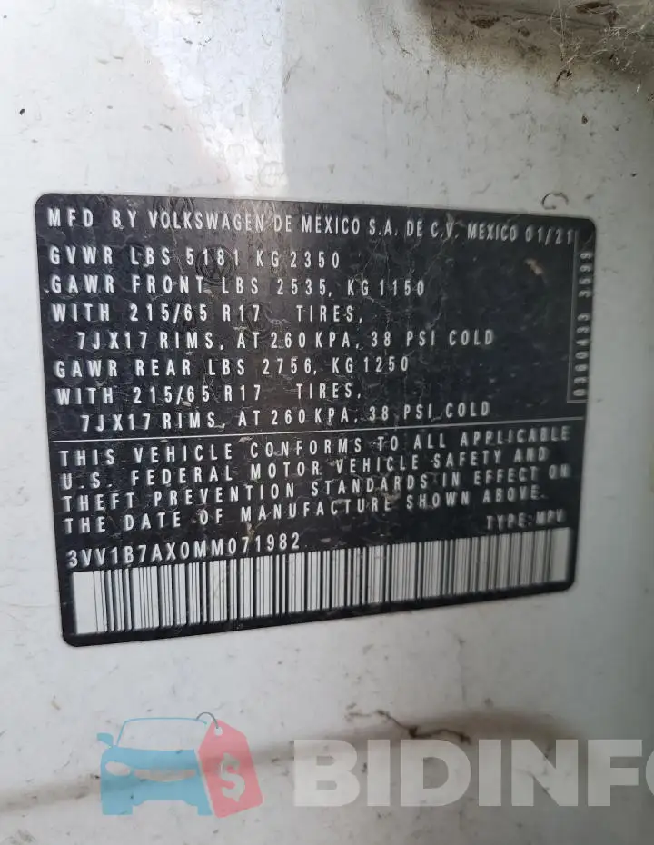 3VV1B7AX0MM071982 Photo# 13
