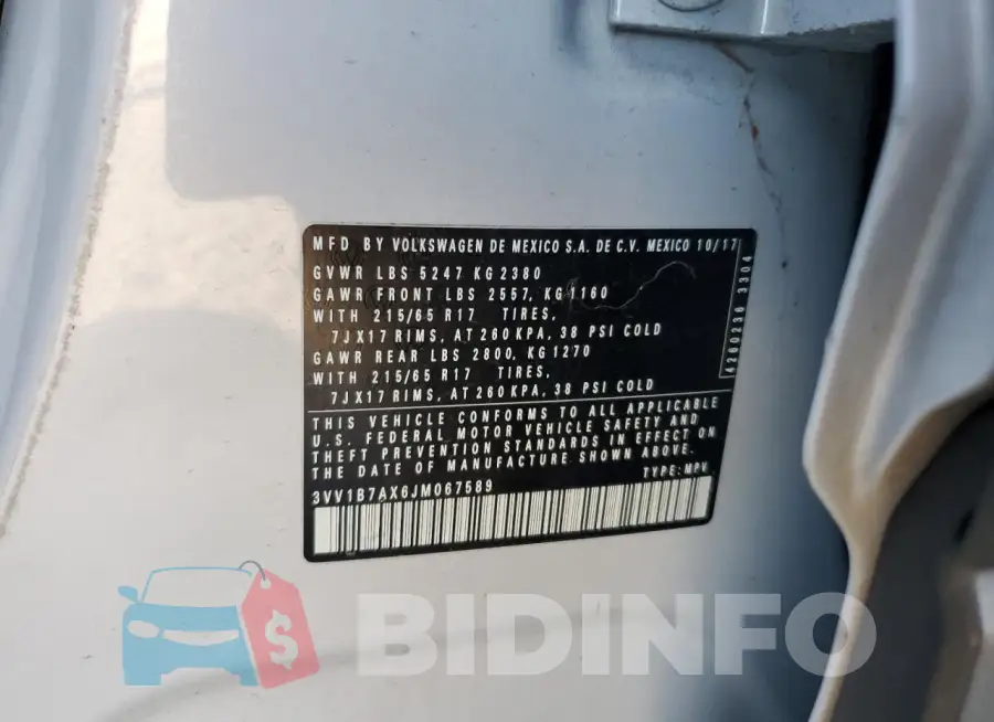 3VV1B7AX6JM067589 Photo# 13