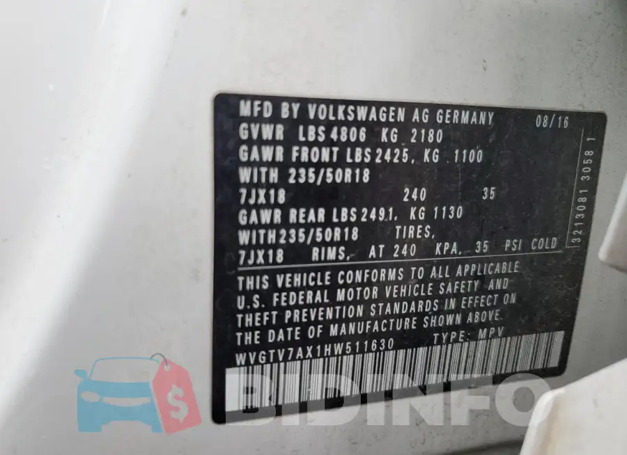 WVGTV7AX1HW511630 Photo# 13