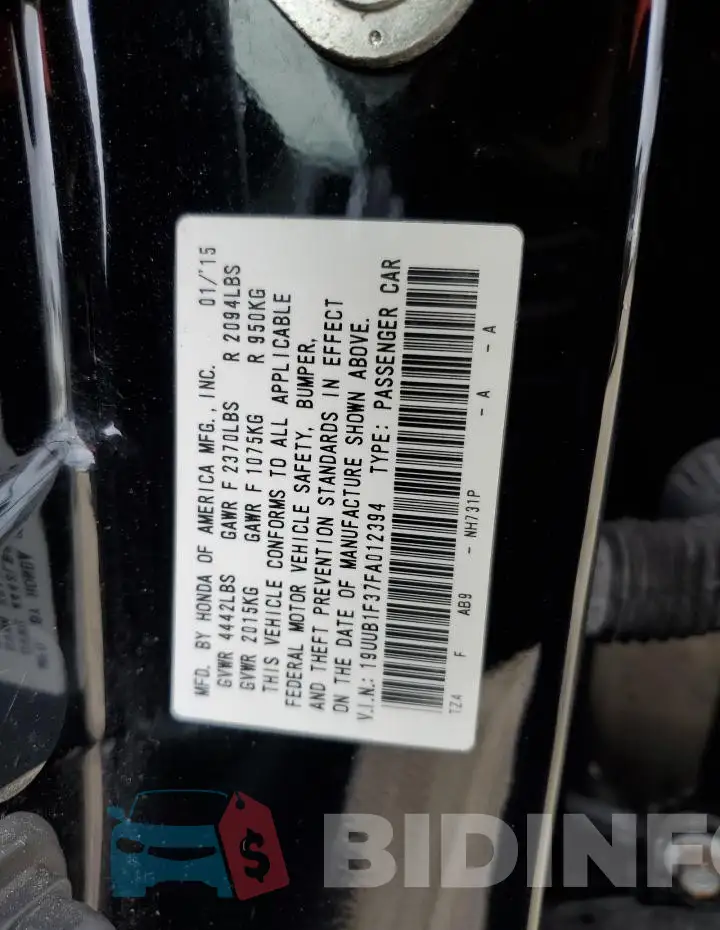 19UUB1F37FA012394 Photo# 12