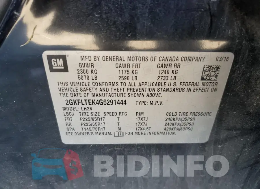 2GKFLTEK4G6291444 Photo# 13