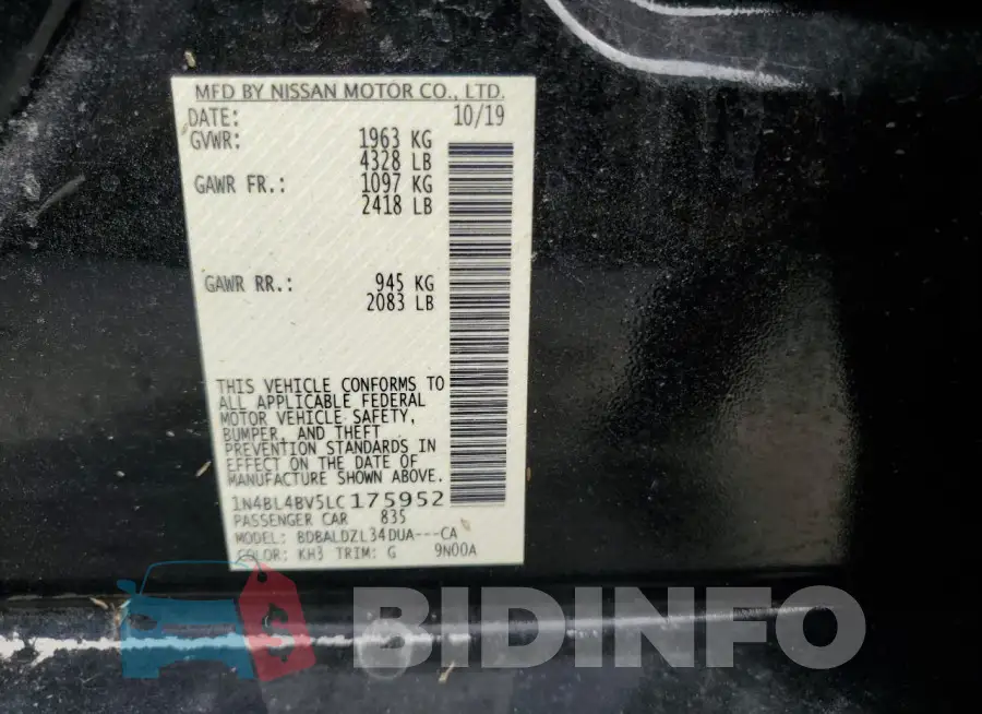 1N4BL4BV5LC175952 Photo# 13