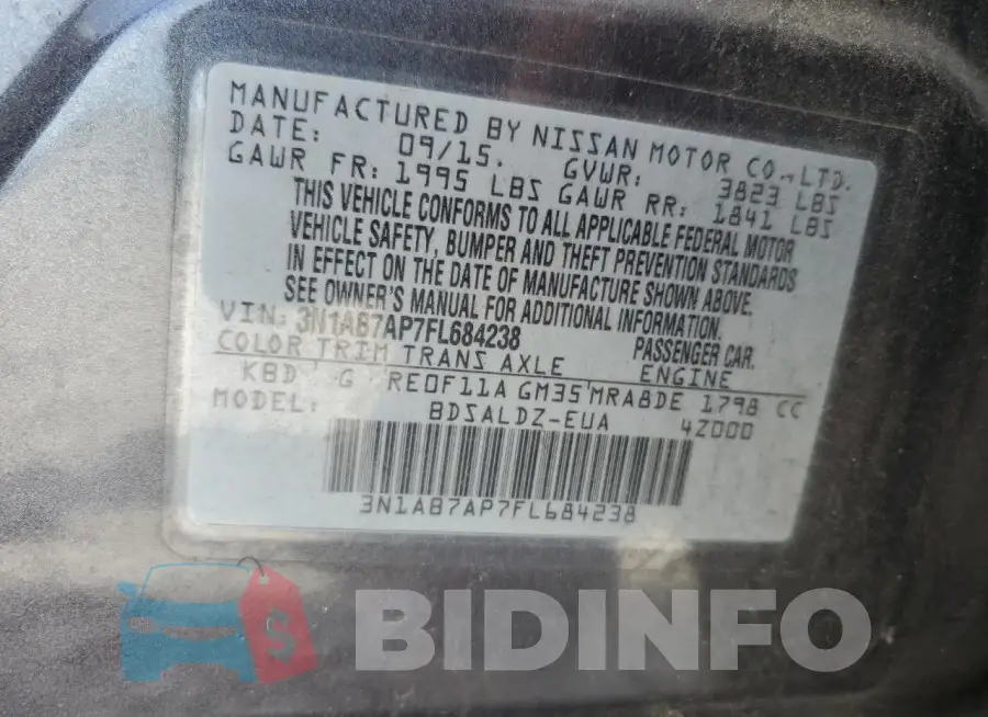3N1AB7AP7FL684238 Photo# 12