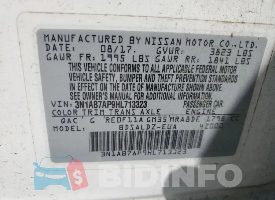 3N1AB7AP9HL713323 Photo# 13