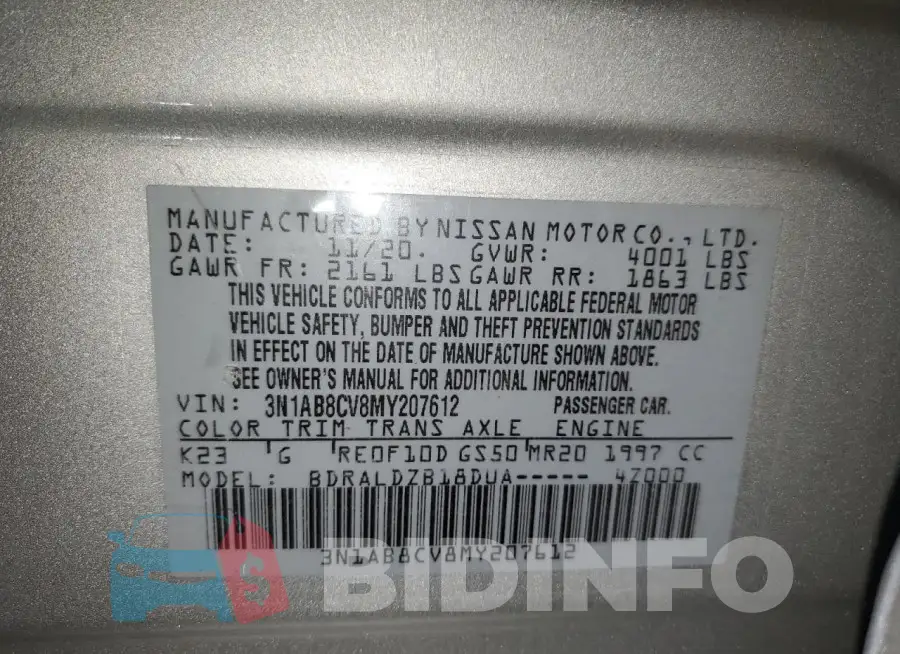 3N1AB8CV8MY207612 Photo# 12