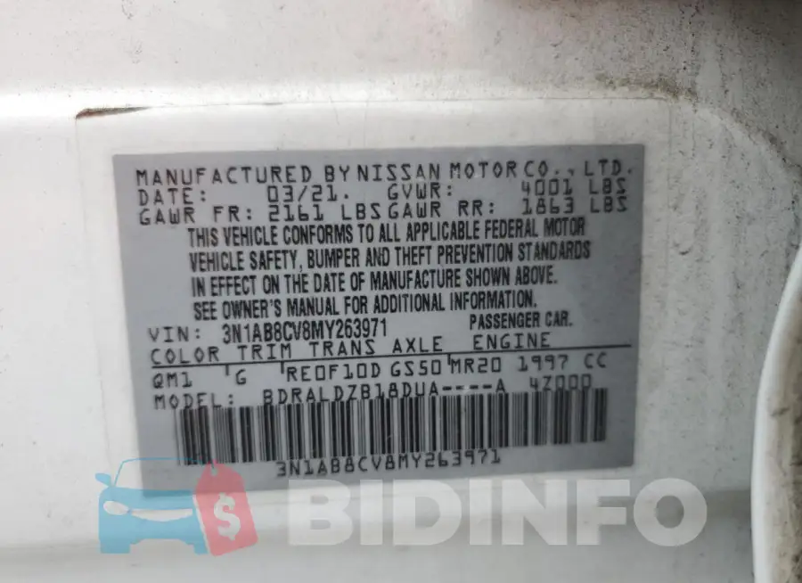 3N1AB8CV8MY263971 Photo# 12