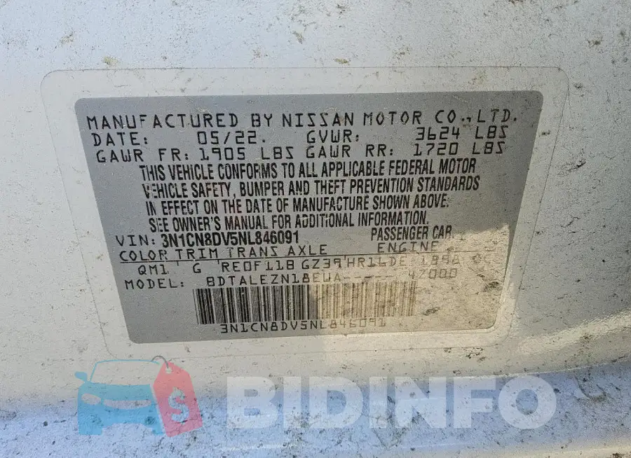 3N1CN8DV5NL846091 Photo# 13