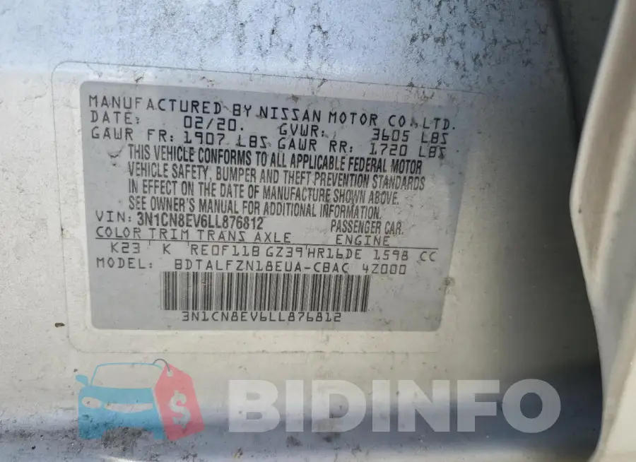 3N1CN8EV6LL876812 Photo# 12
