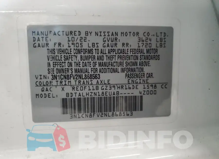 3N1CN8FV2NL868563 Photo# 13