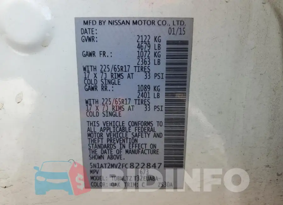 5N1AT2MV2FC822847 Photo# 13