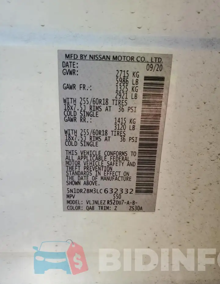 5N1DR2BM3LC632332 Photo# 13