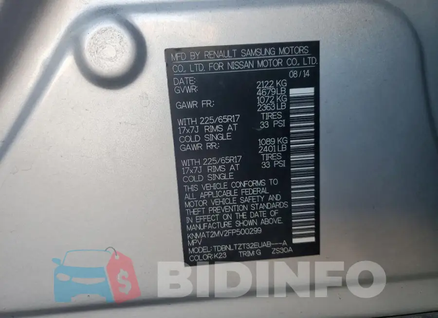 KNMAT2MV2FP500299 Photo# 12