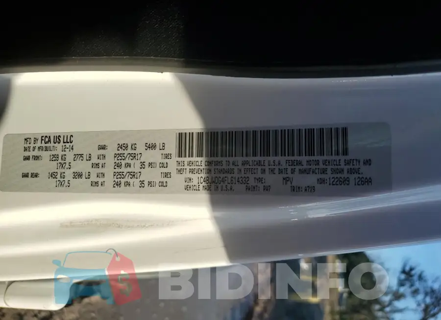 1C4BJWDG4FL614332 Photo# 14