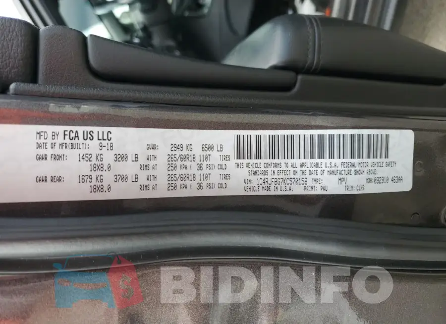 1C4RJFBG7KC570158 Photo# 13