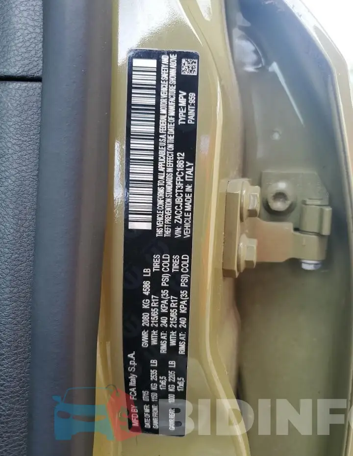 ZACCJBCT3FPC18612 Photo# 13