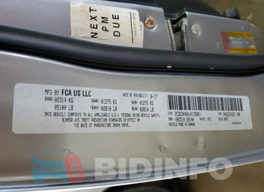 2C3CDXHG4JH139061 Photo# 12