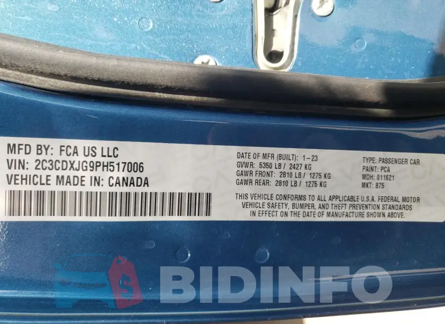 2C3CDXJG9PH517006 Photo# 11
