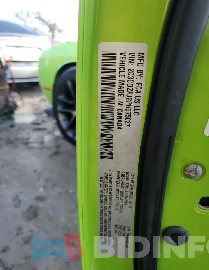 2C3CDZFJ2PH575037 Photo# 13