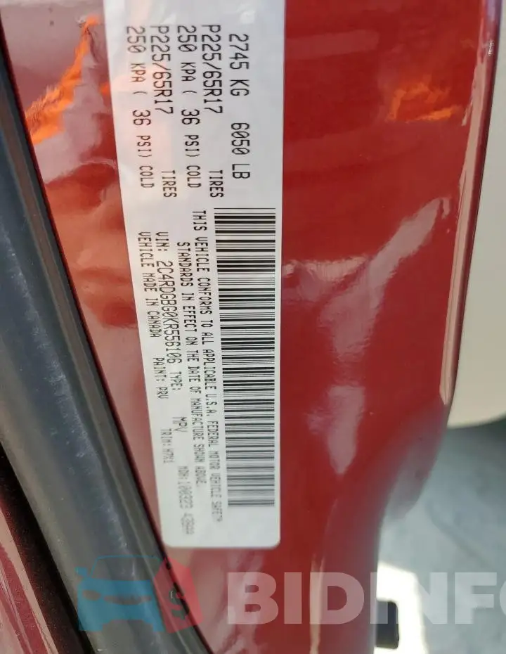 2C4RDGBG0KR556106 Photo# 12