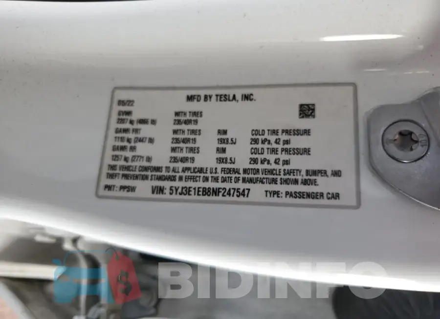 5YJ3E1EB8NF247547 Photo# 12