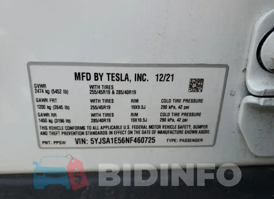 5YJSA1E56NF460725 Photo# 12