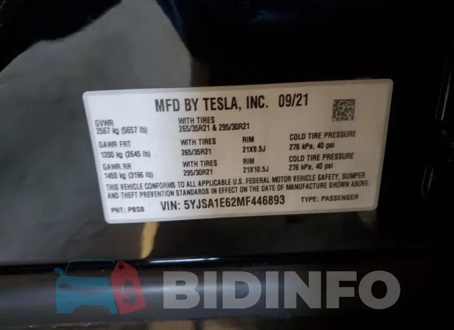 5YJSA1E62MF446893 Photo# 12