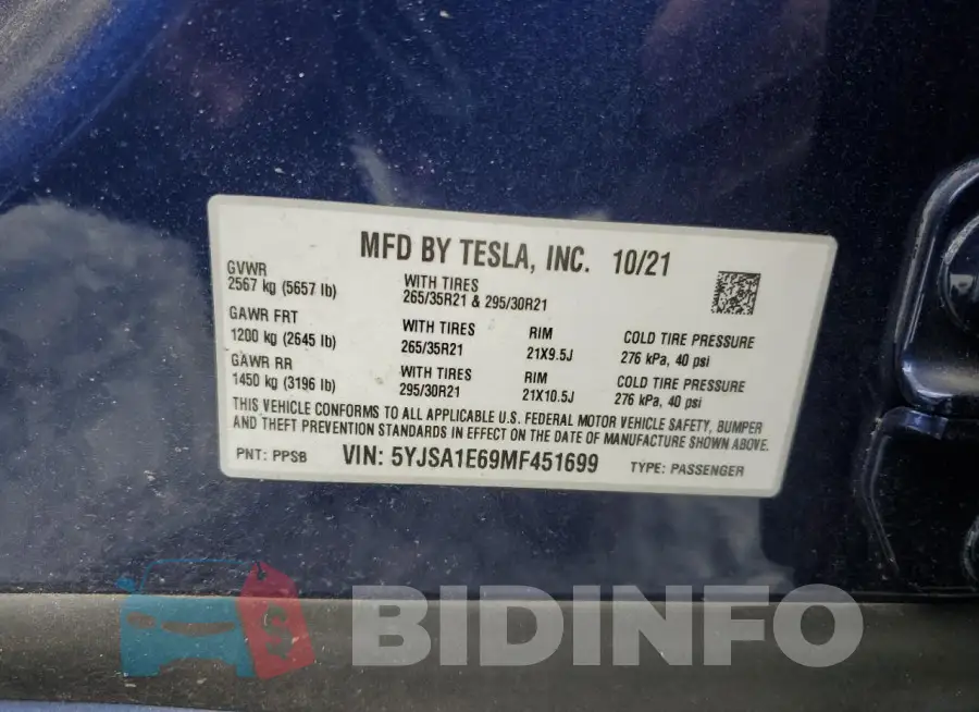 5YJSA1E69MF451699 Photo# 12