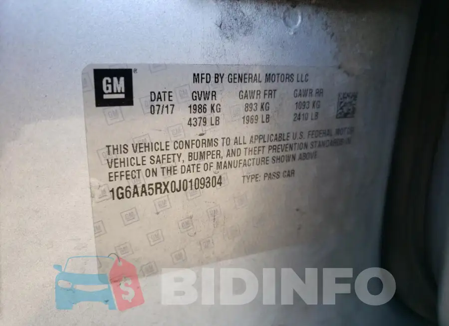 1G6AA5RX0J0109304 Photo# 12