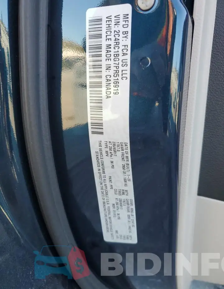 2C4RC1BG7PR516919 Photo# 13