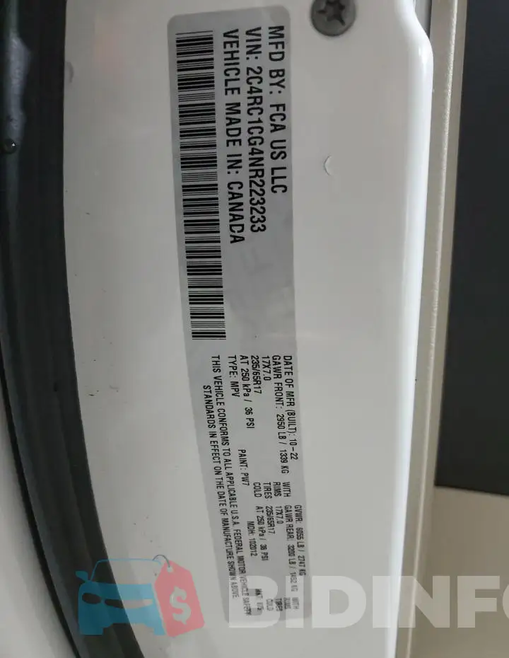 2C4RC1CG4NR223233 Photo# 13