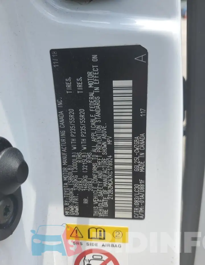 2T2BZMCA7KC178924 Photo# 13