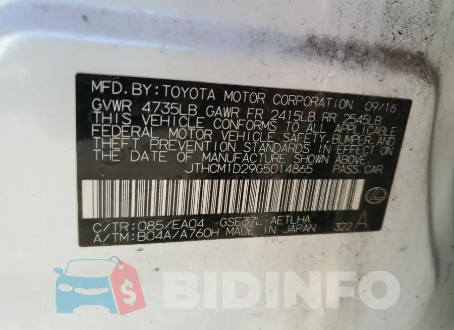 JTHCM1D29G5014865 Photo# 12