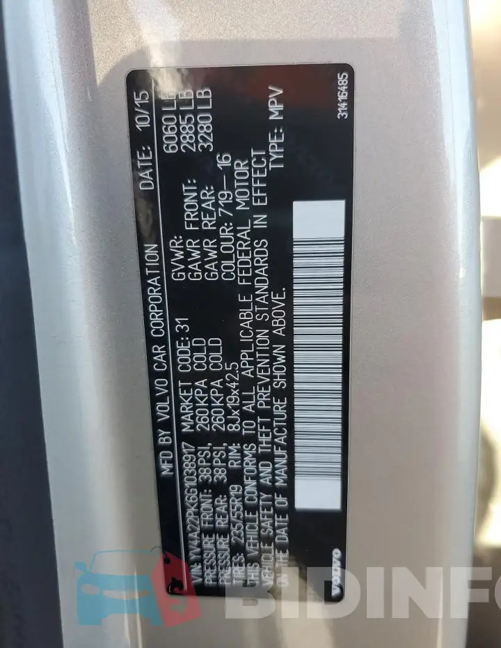 YV4A22PK6G1038917 Photo# 13