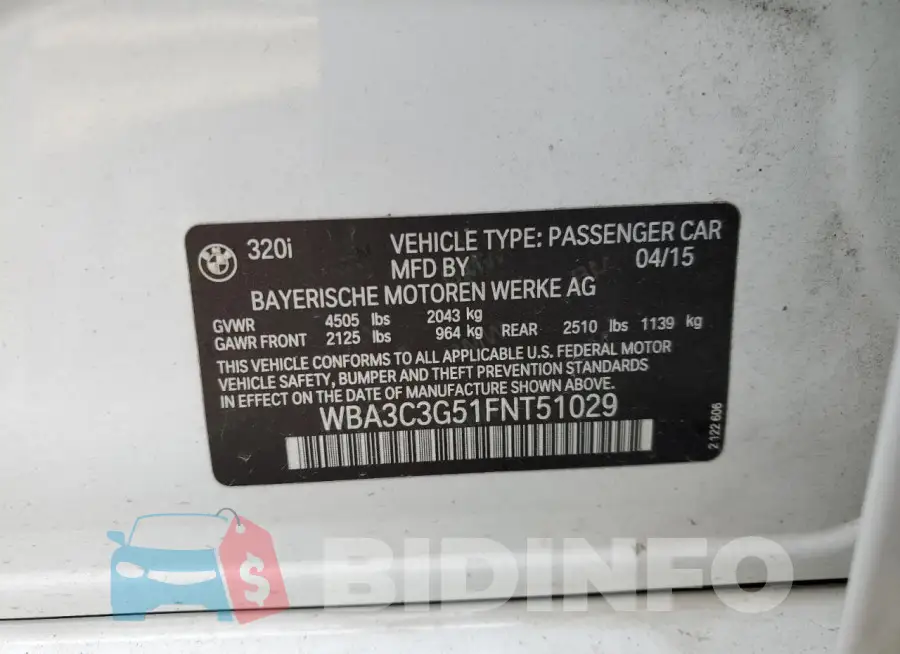 WBA3C3G51FNT51029 Photo# 12