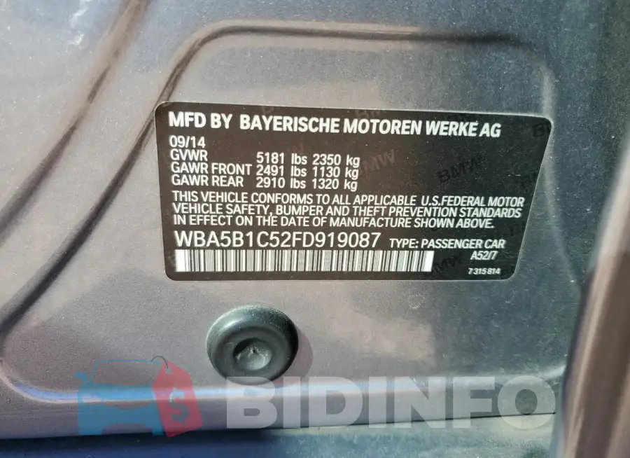 WBA5B1C52FD919087 Photo# 13