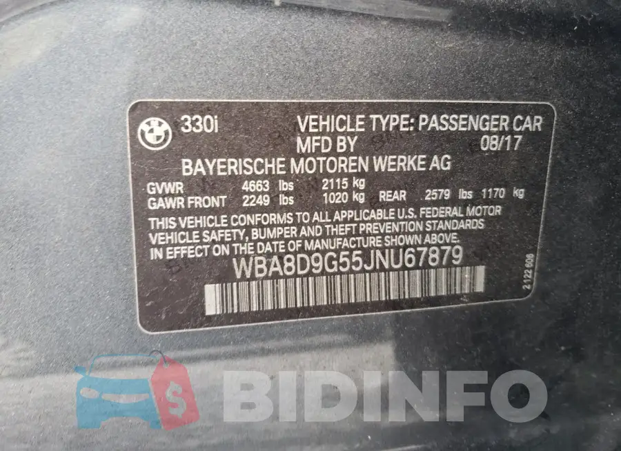 WBA8D9G55JNU67879 Photo# 12