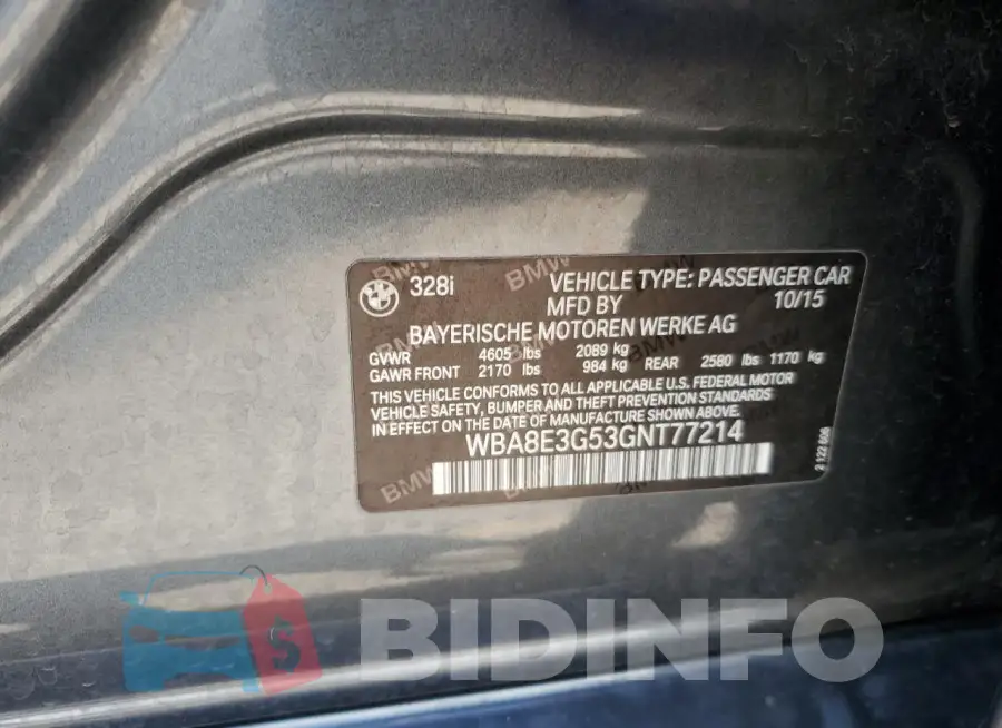 WBA8E3G53GNT77214 Photo# 12