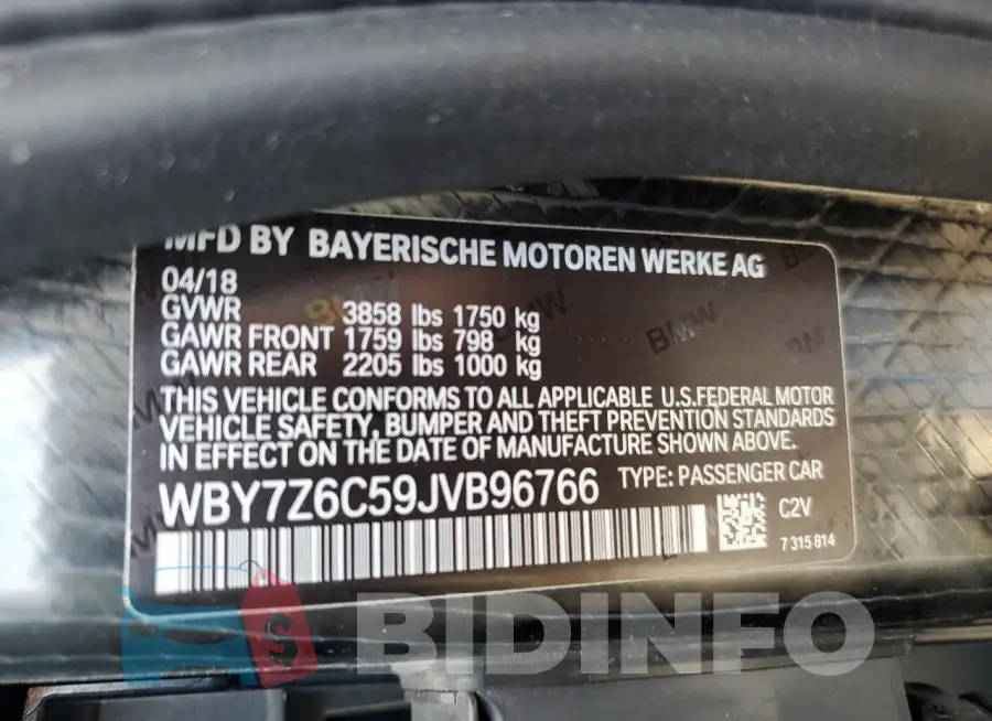 WBY7Z6C59JVB96766 Photo# 12