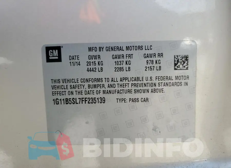 1G11B5SL7FF235139 Photo# 12