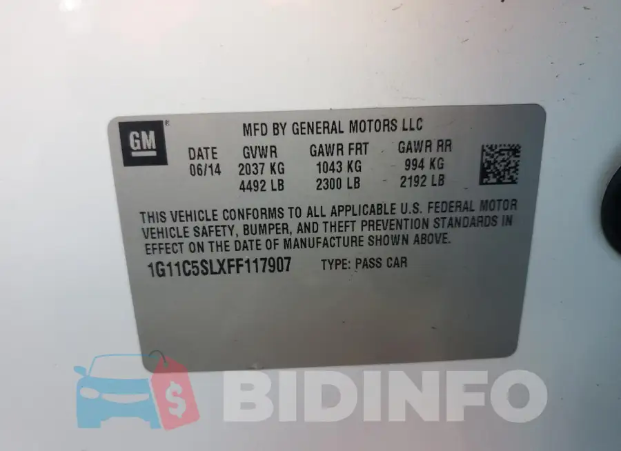 1G11C5SLXFF117907 Photo# 12