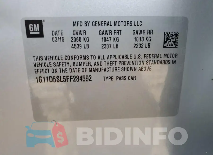 1G11D5SL5FF284592 Photo# 12