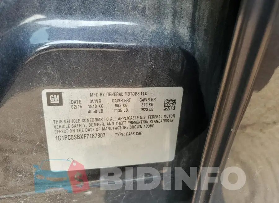 1G1PC5SBXF7187807 Photo# 12
