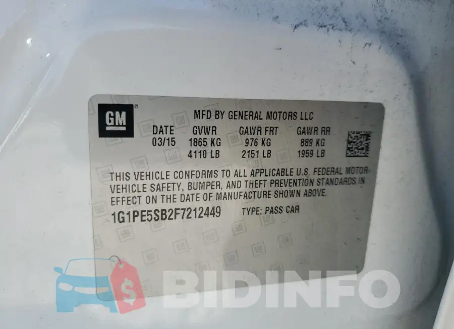 1G1PE5SB2F7212449 Photo# 12