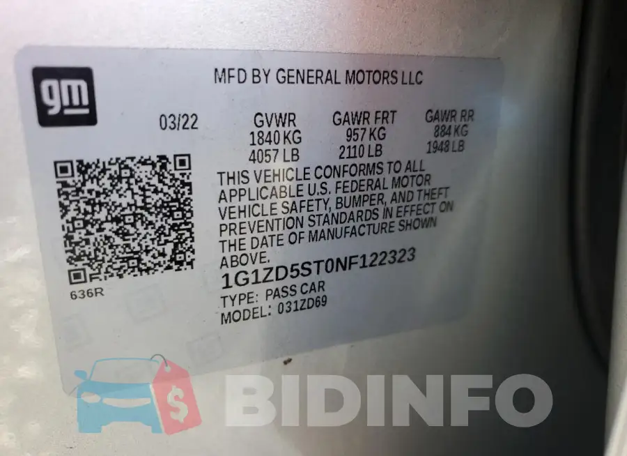1G1ZD5ST0NF122323 Photo# 12