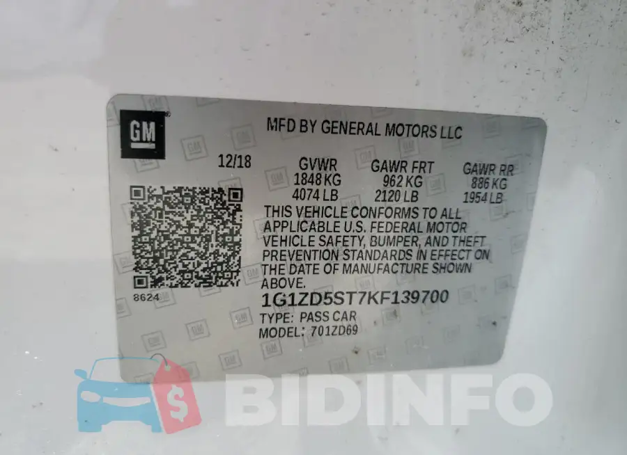 1G1ZD5ST7KF139700 Photo# 12
