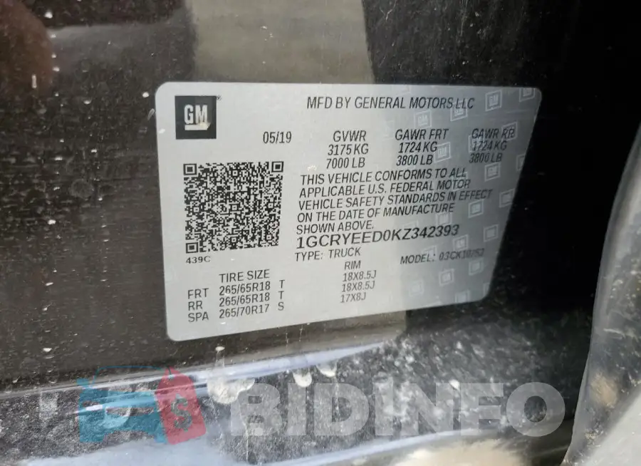 1GCRYEED0KZ342393 Photo# 12