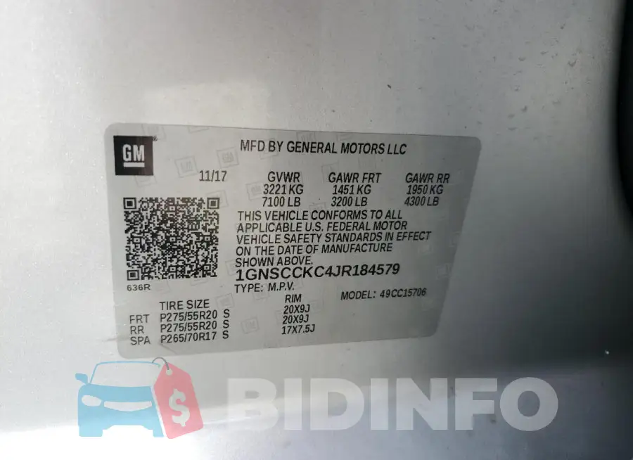 1GNSCCKC4JR184579 Photo# 14