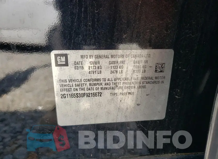 2G1165S30F9216672 Photo# 12